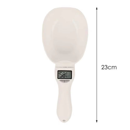 Digital Pet Food Scale with Measuring Spoon for Dogs and Cats - Electronic Measuring Tool with Weight and Volume Display