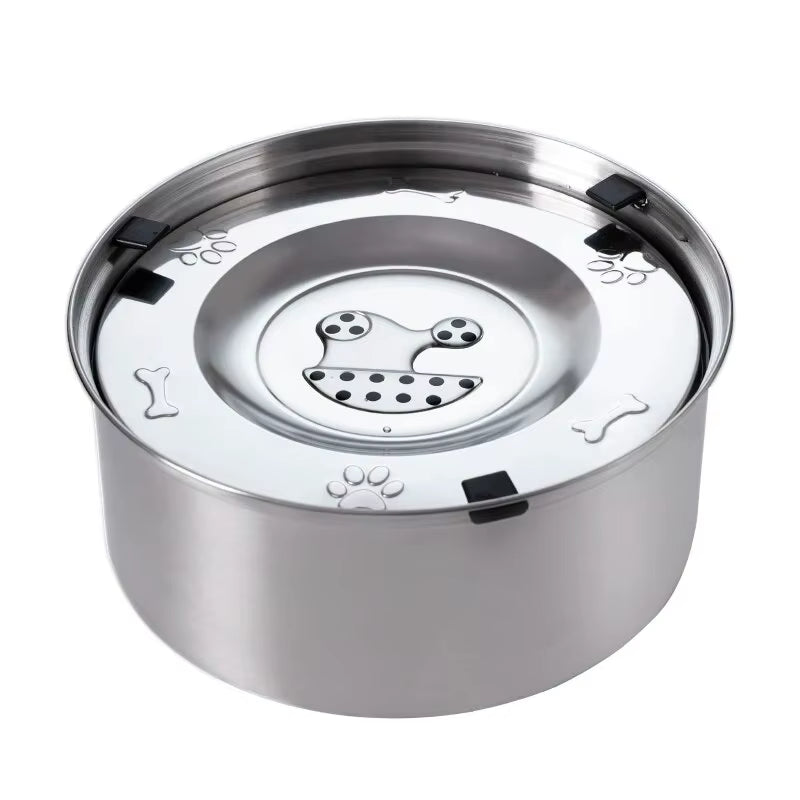 Large Capacity Stainless Steel Dog Water Dispenser with Anti-Splash Design and Non-Slip Base