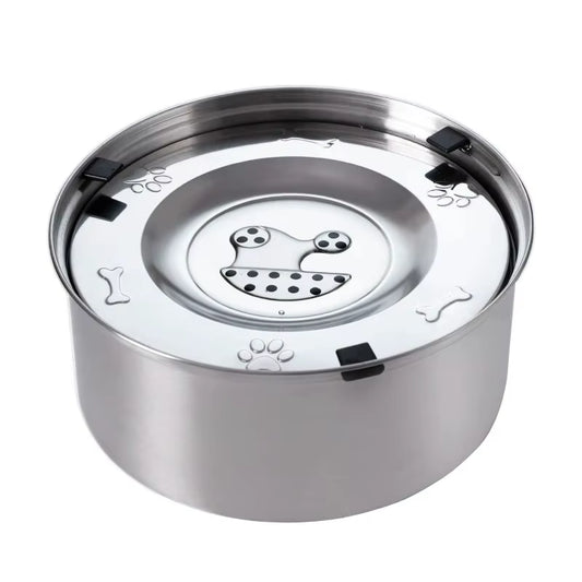 Large Capacity Stainless Steel Dog Water Dispenser with Anti-Splash Design and Non-Slip Base
