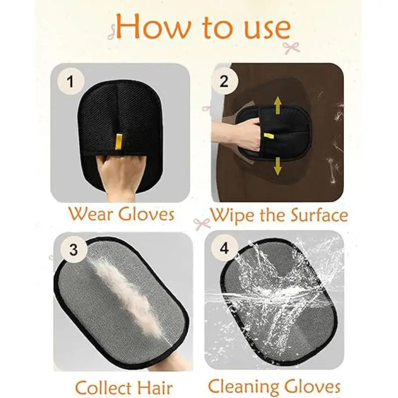 Pet Hair Removal Gloves for Dogs and Cats - Electrostatic Magic Brush for Furniture and Clothing