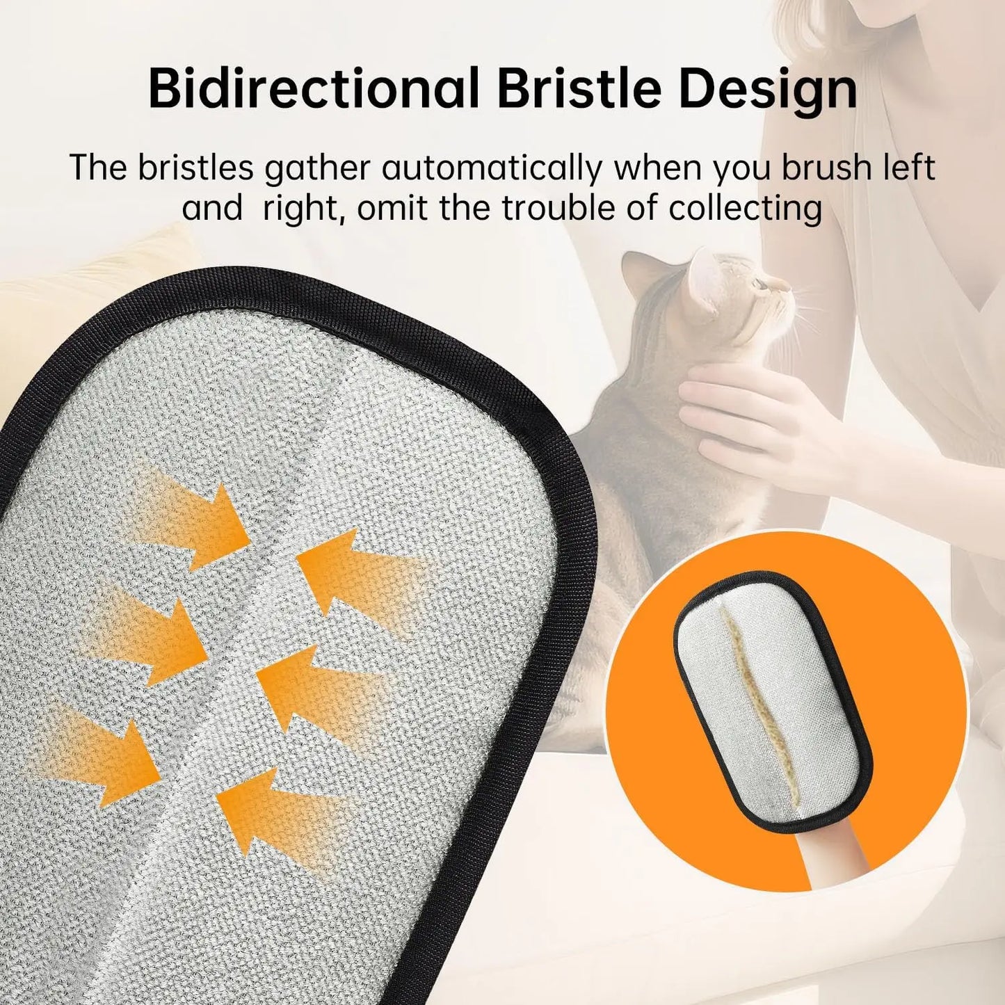 Pet Hair Removal Gloves for Dogs and Cats - Electrostatic Magic Brush for Furniture and Clothing