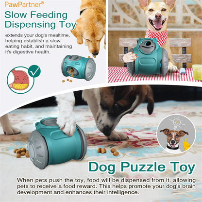Interactive Dog Tumbler Toy - IQ-Enhancing Slow Feeder for Small to Medium Dogs and Cats, Balance Training Pet Toy