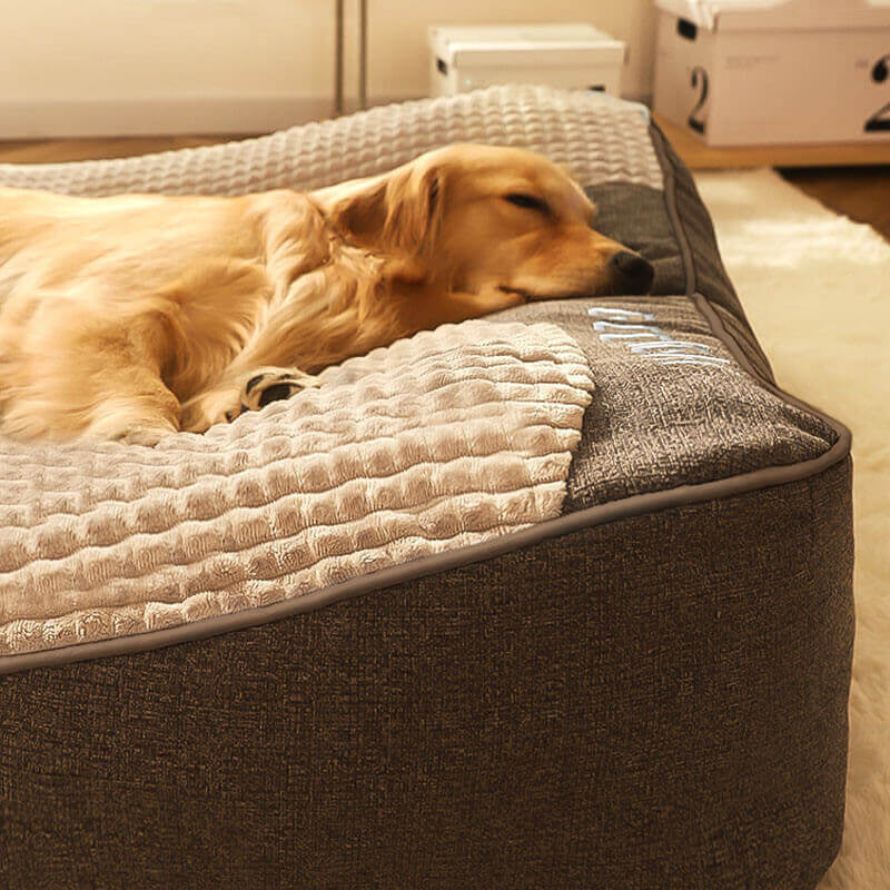 Premium Scratch-Resistant Thick Dog Cushion Bed with Enhanced Spine Protection