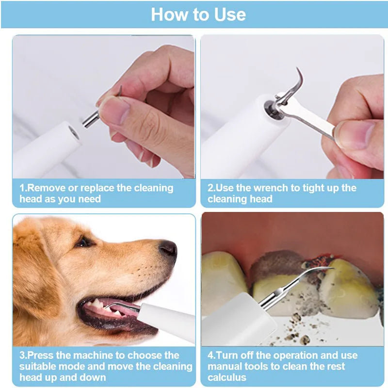 Ultrasonic Dog Toothbrush and Dental Care Kit for Effective Plaque and Tartar Removal