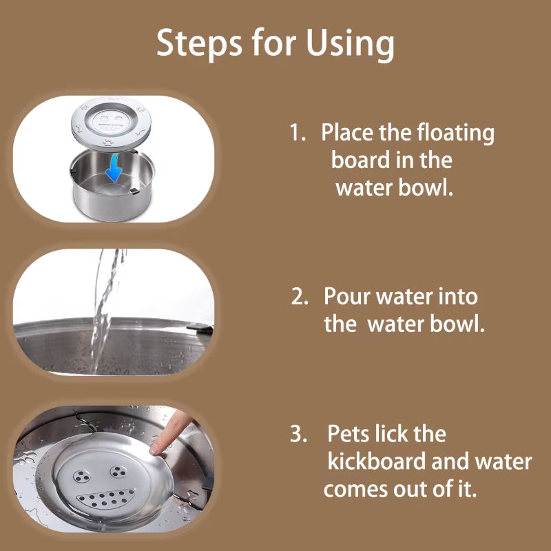Large Capacity Stainless Steel Dog Water Dispenser with Anti-Splash Design and Non-Slip Base